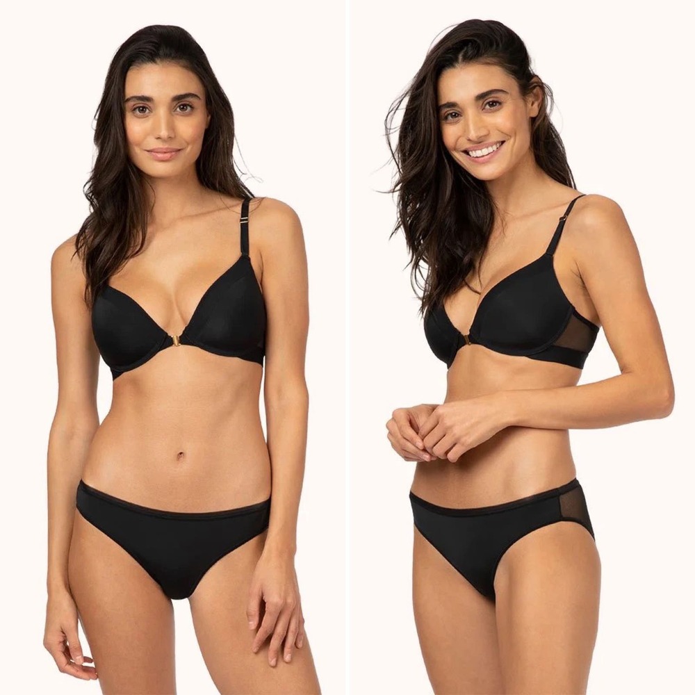 NWOT Lively The Front Close No-Wire Bra Black Size 36DD Wireless Comfortable